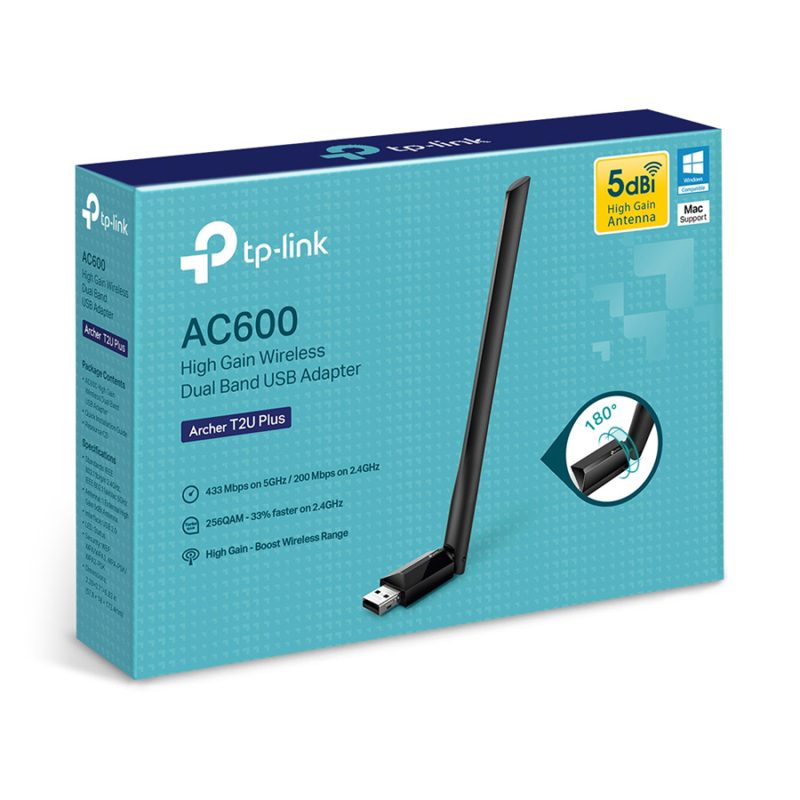 USB WLAN TP-Link AC600 Nano Wi-Fi USB adapter, 433Mbps na 5GHz + 200Mbps na 2,4GHz, USB 2.0, Nano dizajn